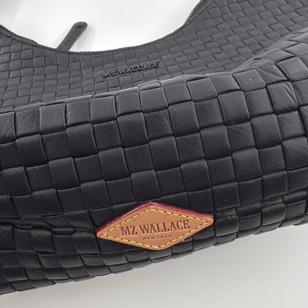 MZ Wallace Black Medium Woven Nylon Shoulder Bag - Picture 5 of 12
